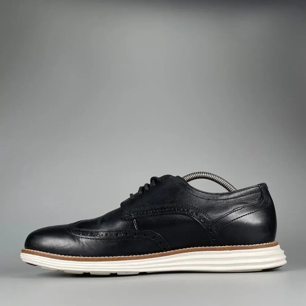 Cole Haan OriginalGrand Men's 9.5 M Black White Wingtip Oxford Casual Dress Shoe